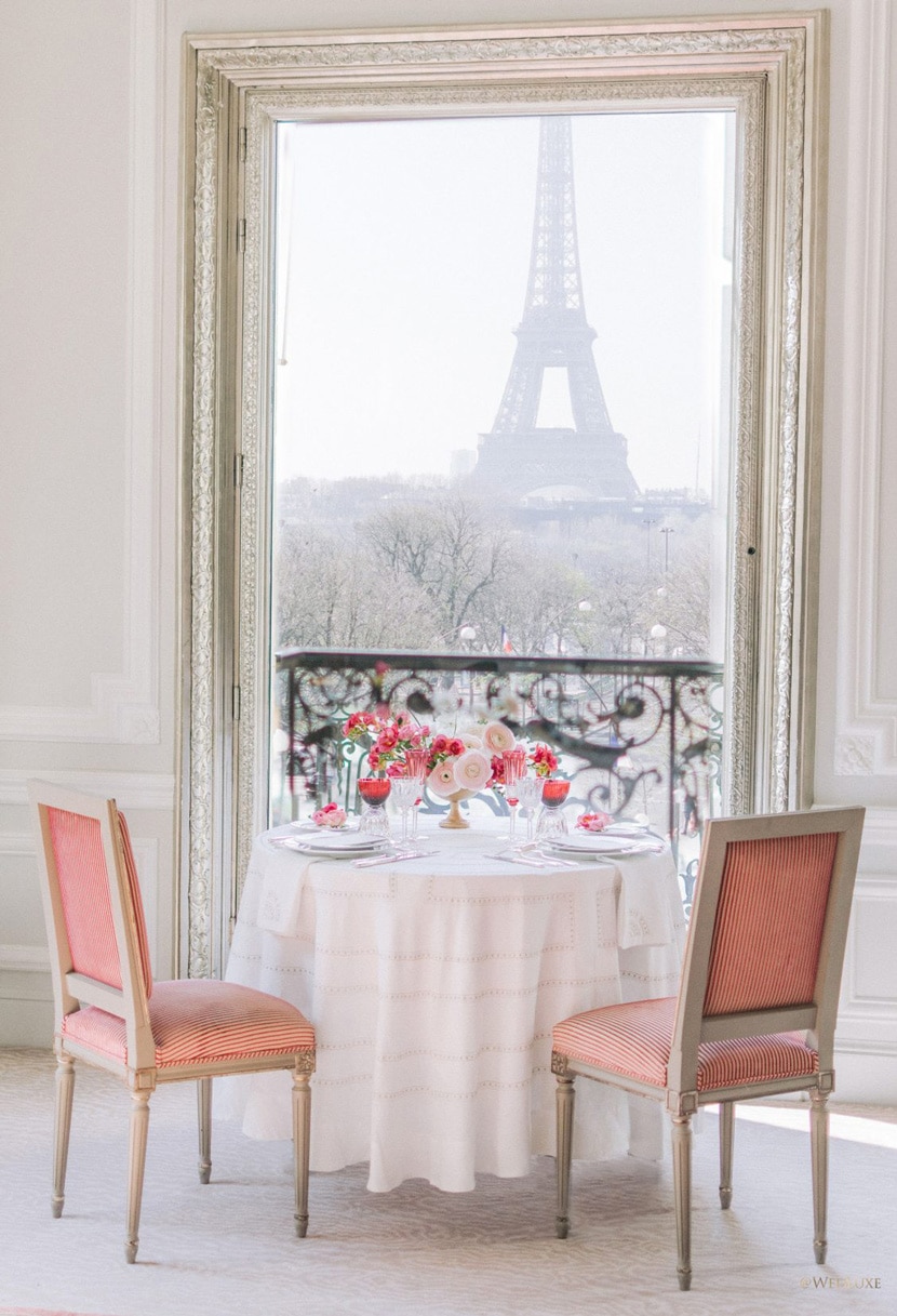 Vue sur la tour Eiffel pour un Mariage chic à Paris
