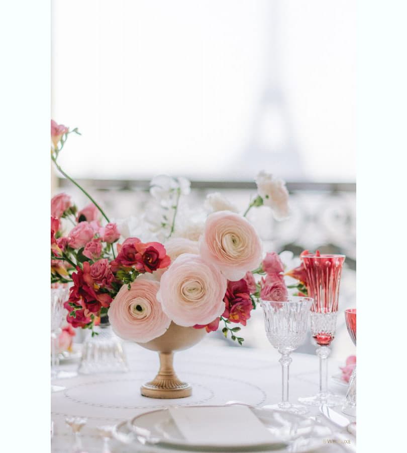Bouquet mariage en camieu de rose