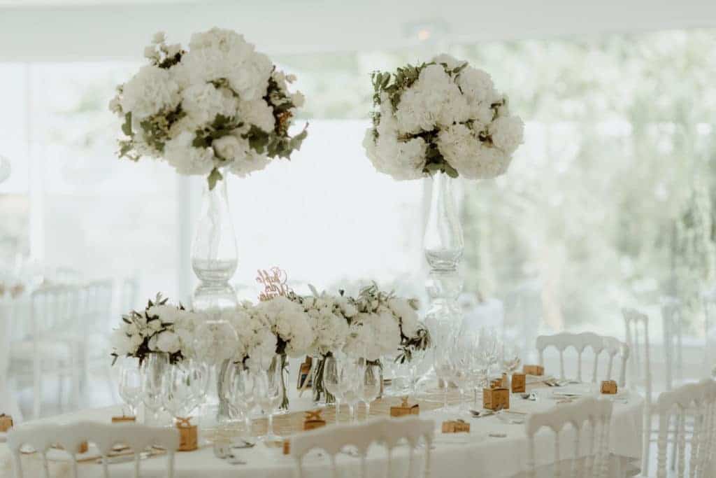 White Wedding et centres de tables