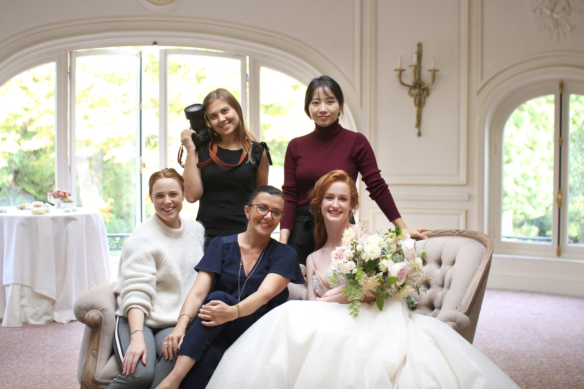 Une partie de la team du jour avec Stefania et Florestine de l'agence Atout Coeur Wedding