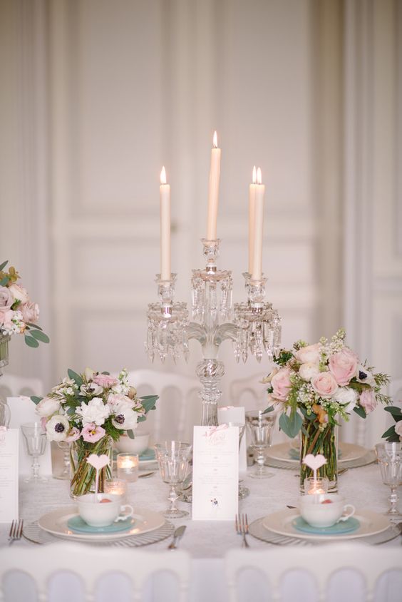 décoration de mariage élégant dans un château