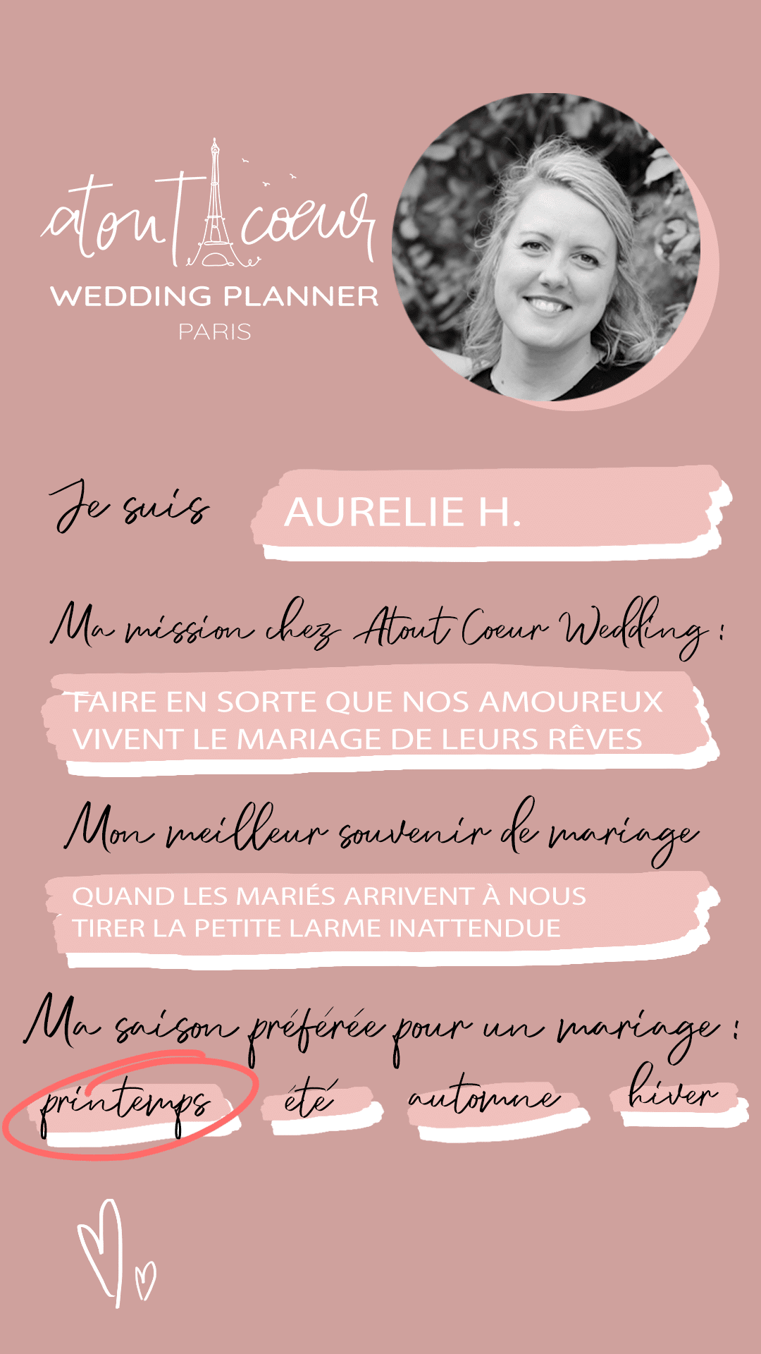 presentation equipe wedding planner Aurelie