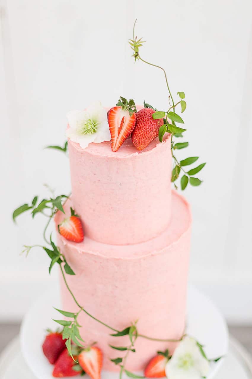 strawberry wedding cake