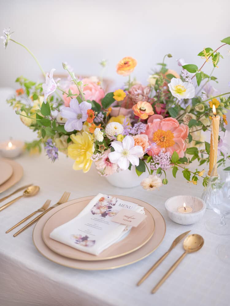 décoration de table mariage printemps